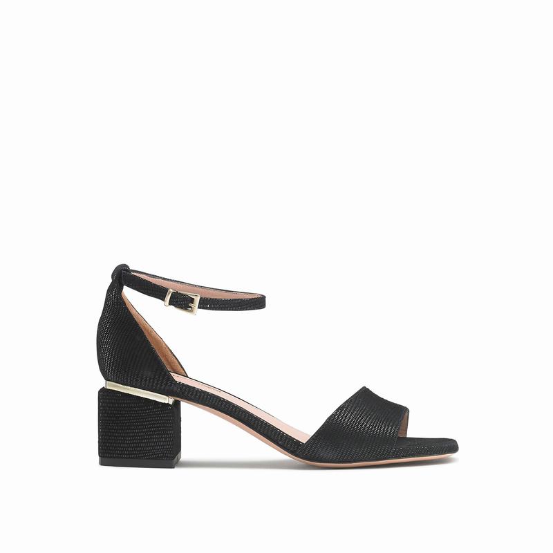 Russell & Bromley Twothebar Womens Two Strap Sandals Black |MUJ7315PI|